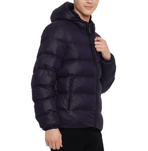 OEM ODM logotipo personalizado hombres invierno al aire libre a prueba de viento chaqueta acolchada sólida chaqueta acolchada con capucha chaquetas acolchadas para hombres - Product Image 3