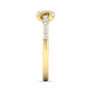 Anillo de Compromiso Clásico para Mujer en Oro Amarillo con Diamante Cultivado en Laboratorio, Corte Brillante, Diamantes Laterales, Oro 10K 14K 18K 925, Regalo de Boda, Fiesta - Product Image 2
