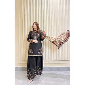 Hermoso Top de Fiesta y Plazzo Set con Dupatta XL Tamaño Elegante y Elegante - Product Image 3