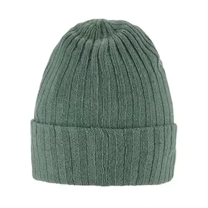Gorro de Punto Unisex Color Verde Azulado, Gorro de Invierno de 56-58 cm, Diseño Casual para Adultos, Acrílico, con Puño, Diseño Sólido - Product Image 3