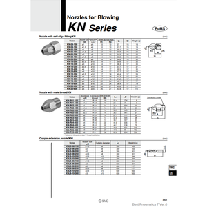 Pièces pneumatiques de buse de soufflage de KN-R10-800 pneumatique SMC - Product Image 1