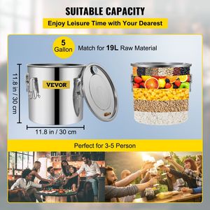 Kit di produzione di casa 5 Gal 19L distillatore di rame tubo di circolazione termometro incorporato 3 pentole In acciaio inox per attrezzature - Product Image 3