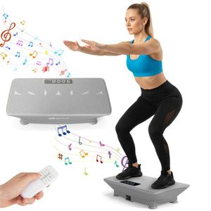 Gray 440LBS Weight Capacity Full Body <b>Vibration</b> Plate Exercise Machine 10 Adjustable Speed Levels <b>Remote</b> <b>Control</b> Music Function - Product Image 1