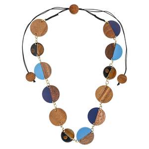 Collar de Cruz de Madera Ecológico para Mujer, Accesorios de Moda de Cristal, Joyería - Product Image 3