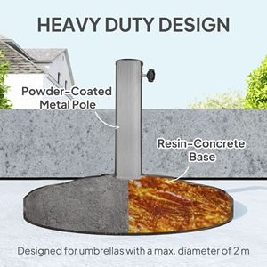Base de parasol d'extérieur en résine de 26 lb pour poteaux de 1,3'/1,5'/1,9' – Support durable pour parasols de patio - Product Image 2