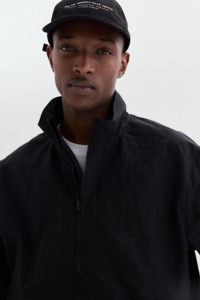 Chaqueta Bomber Negra para Hombre, Cortavientos, con Cierre de Cremallera, Estilo Casual, Cuello Alto, Material de Poliéster, para Otoño - Product Image 5