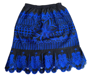 Minifalda Bohemia para Mujer, Bordada con Flores, Cintura Elástica, Satén Suave, Estilo Veraniego, Patrón Verde, Azul y Amarillo - Product Image 5