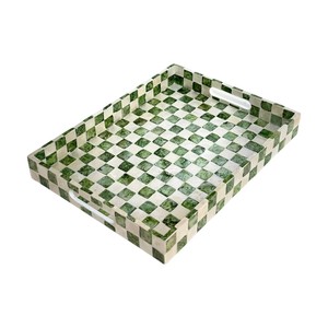 Luxury Mother of Pearl Serving <b>Tray</b> Handmade Inlay Shell <b>Decorative</b> <b>Tray</b> for Home Hotel Restaurant Serving and Gift Use - Product Image 1