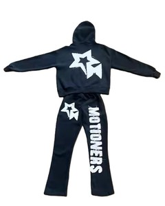 Motion <b>Only</b> Girls Tracksuit Hoodie And Sweatpants Set Black Full Sleeve Zipper Front Print Streetwear Loose Fit Autumn Wear - Product Image 6