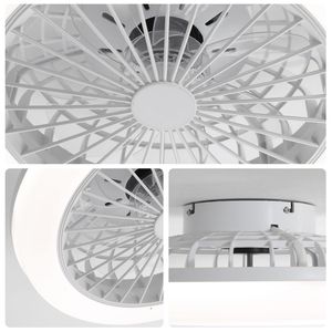 Ventilatore da soffitto LED moderno da 18 pollici a basso profilo con luce e telecomando, design senza pale a incasso per camera da letto e cucina - Product Image 4