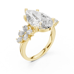Anillo de Compromiso con Diamante Corte Pera de 6 Quilates, Oro Amarillo para Mujer, Estilo Clásico, Diamantes Cultivados en Laboratorio / CVD, Certificados por IGI - Product Image 6