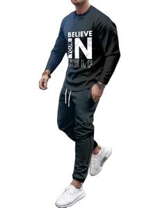 Traje deportivo informal para hombre para primavera otoño transpirable impermeable con capucha chándal cómodos conjuntos deportivos - Product Image 1