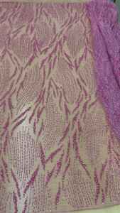 Tela de Tul Bordada con Cuentas Pesadas al por Mayor, Hilo Dorado, Pedrería Azul, Encaje Floral para Vestidos de Gala y Ropa de Noche DIY - Product Image 3