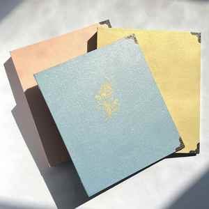 Metal Three-Hole Binder With a Gold-Embossed Inner <b>Pocket</b> for Paper-Based Office Files - Product Image 4