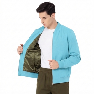 Chaqueta Varsity SANAULLAH SONS para Hombre 2026, Resistente al Viento, Impermeable, Transpirable, de Cuero PU y Tela Tejida, con Cierre de Cremallera, Personalizable - Product Image 3