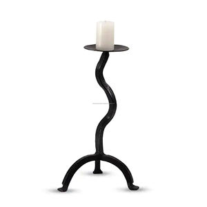 Vintage Wrought Iron Candle Holder Custom Price High Quality Metal for Home Restaurant Hotel Office Wedding Decor in <b>Black</b> - Product Image 3