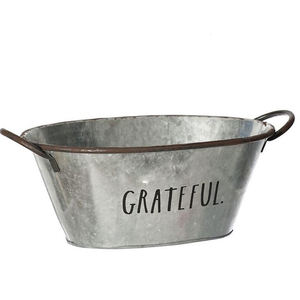 Seau vintage rustique en métal galvanisé, grand format, créatif, vierge pour sublimation, pour la décoration de la maison et de Noël, à vendre - Product Image 1