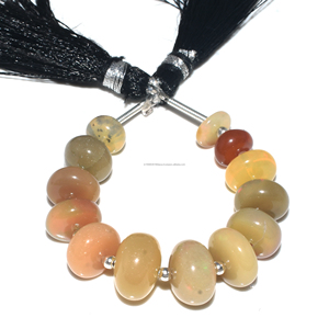 Perles en forme de rondelle lisse d'opale éthiopienne faite à la main de haute qualité 8x8-11x11 MM brin de 4 pouces pour la fabrication de bijoux en pierres précieuses - Product Image 1