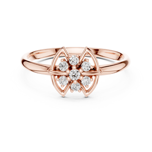 Anillo de oro amarillo macizo de 14k para mujer, diseño minimalista con piedras cultivadas en laboratorio de corte brillante redondo, para uso diario, banda apilable. - Product Image 4