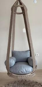 Columpio de macramé acolchado en 25 colores, silla colgante, Hängesessel, silla mecedora de macramé, colgante - Product Image 4