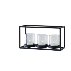 Luxury Candle Holder with <b>Black</b> Metal Base Heat Resistant for Home Decoration Metal Glass Votives Candle Holder - Product Image 4