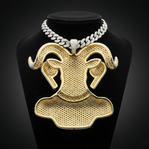 จี้รูปสัตว์โค้งมนประดับทองคำ 14K สองสี ฝังเพชรแบบไมโครอินเลย์ รับรองโดย IGI - Product Image 3