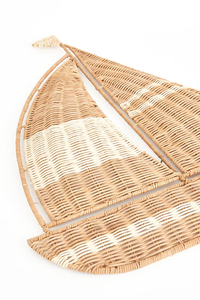 Décoration murale unique en rotin tressé en forme de voilier, art mural nautique, décoration murale côtière, décoration de bateau à voile en osier, accent décoratif pour la maison - Product Image 2