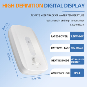 เครื่องทำน้ำอุ่นไฟฟ้าแบบทันที ประหยัดพลังงาน LED ควบคุมด้วยระบบหมุน 220V 5500W พร้อมระบบป้องกันความร้อนเกิน เหมาะสำหรับห้องน้ำ ฝักบัว IP - Product Image 4