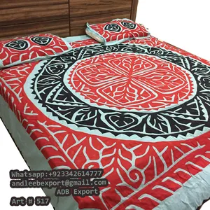 Sprei Applique buatan tangan dalam berbagai gaya desain kain dan warna sprei