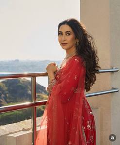 Traje Anarkali Rojo Bordado Hasta el Suelo con Dupatta, Vestido de Boda Tradicional Indio Pakistaní para Mujer - Product Image 4