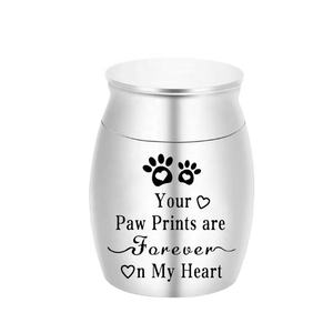 Two Paw Modern Mini Metal Evcil Hayvan Kremasyon Urn'u Küçük Köpek Kedi Külleri İçin Çağdaş Desenli Tabutlar - Product Image 4