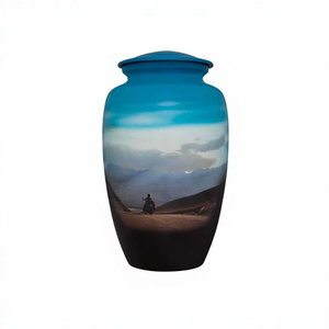 Urna Funeraria Grande de Metal Azul Medianoche Clásico para Cenizas Humanas, Urna Conmemorativa para Adultos, Proveedor de Fábrica OEM ODM - Product Image 6