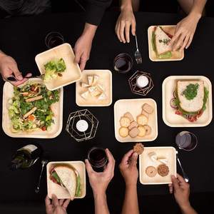 Compostable Dessert Bowls Organic Palm Leaf <b>Disposable</b> Natural Bio <b>Tableware</b> For High End Wedding Catering - Product Image 6