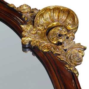 Miroir mural compact classique de luxe en teck massif, fait main, bordure durable - Product Image 2