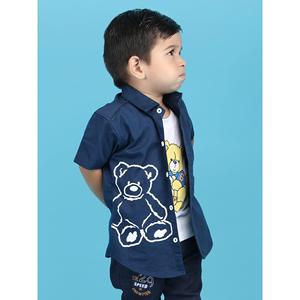 Camiseta Polka Tots Half Sleeves Teddy print-Azul marino - Product Image 3