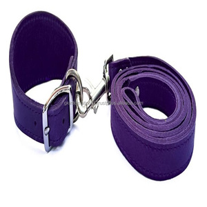 Collier de chien en cuir de selle double épaisseur avec coutures à bords solides et durables et collier pour chien à boucle en laiton nickelé - Product Image 5