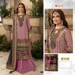 Seasons Finest Winter Wear for Adults Organza Shalwar Kameez with Pearl Embroidery Santoon Bottom <b>Indian</b> & <b>Pakistani</b> <b>Clothing</b> - Product Image 2