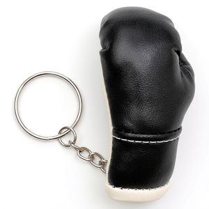 Promotional High Quality Soft Stainless Steel & PU Leather Light <b>Mini</b> Boxing Glove Keychain-Custom Color & Letterpress <b>Printing</b> - Product Image 1