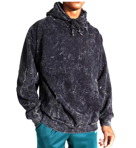 Heavyweight Custom Vintage Zip Acid Wash Pullover Distressed Pocket Hoodies Men Oversized Fleece Digital Printing Eco-Friendly - Product Image 6