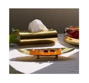 Porte-serviettes en acier inoxydable or et argent, design tendance, pour table, usage hôtelier - Product Image 2