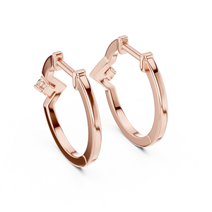 Rose Gold Lab Grown Diamond <b>Hoop</b> <b>Earrings</b> Round Brilliant Cut Women Jewelry for Everyday Wear - Product Image 3