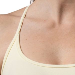 Beige Women's <b>Open</b> Back Sports <b>Bra</b> Medium Support Gym Fitness Yoga Workout Stretch Athletic Activewear Comfortable <b>Bra</b> - Product Image 3