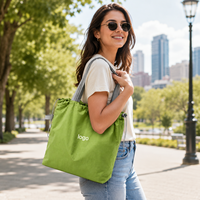 Sac fourre-tout en nylon pour femmes, léger, portable, grande capacité, avec cordon de serrage, sac à bandoulière ouvert, pour voyage, extérieur, shopping, usage quotidien