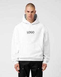 Private Label Premium White Hoodies Men Heavy Cotton Oversized Sweatshirt Custom Logo Streetwear Hoodie Supplier - Product Image 1