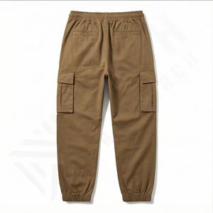 Sergé coton extérieur plissé ample décontracté jambe large vêtements de travail Cargo pantalon Streetwear survêtement pantalon homme hiver - Product Image 3