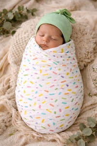 100% Bamboo Baby <b>Swaddle</b> Interlock Eco Friendly Hypoallergenic Organic Soft Breathable Stretchable All-Season New-born Wrap - Product Image 2