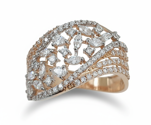 Bague pour femme en or 22 carats, finition brillante, idéale pour les fiançailles, les mariages, les occasions festives et le quotidien - Product Image 2