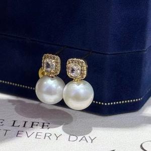 Boucles d'oreilles en perles d'eau douce de 10-11 mm, blanches et violettes, avec une forte brillance, argent S925, longues, féminines, tempérament, bijoux en diamant - Product Image 2