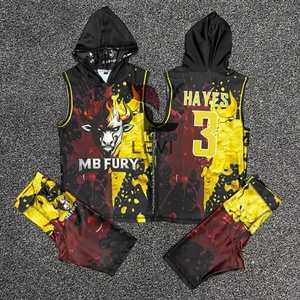 Uniforme de football sans manches pour hommes adultes, imprimé par transfert thermique personnalisé, 7 sur 7, 100% polyester, respirant et à séchage rapide - Product Image 1