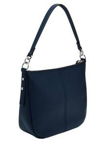 กระเป๋าหนังสีน้ำเงินกรมท่าทรงโฮโบสำหรับผู้หญิง  พร้อมฮาร์ดแวร์สีเงิน  กระเป๋าสะพายไหล่ กระเป๋าถือแบบสะพายข้าง  กระเป๋าโท้ทมินิมอลสำหรับทำงาน  กระเป๋าซิปแบบสะพายไหล่  กระเป๋าหนังนิ่ม - Product Image 4